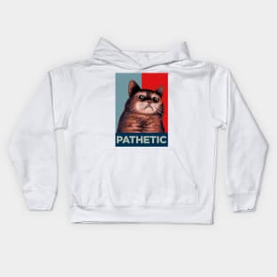 pathetic cat meme Kids Hoodie